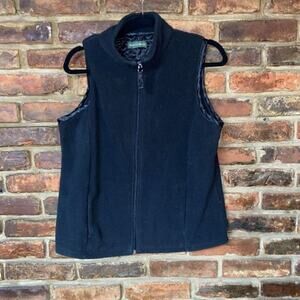 Mountain Lake Vintage Black Fleece Full Zip Vest Jacket Women's